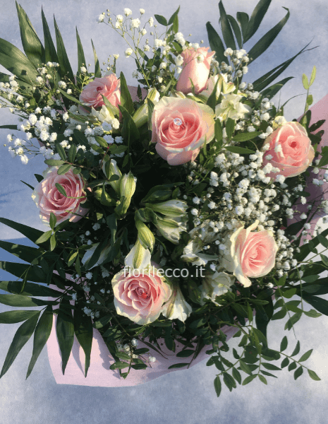 ROSE ROSA E ASTROMELIA BIANCA