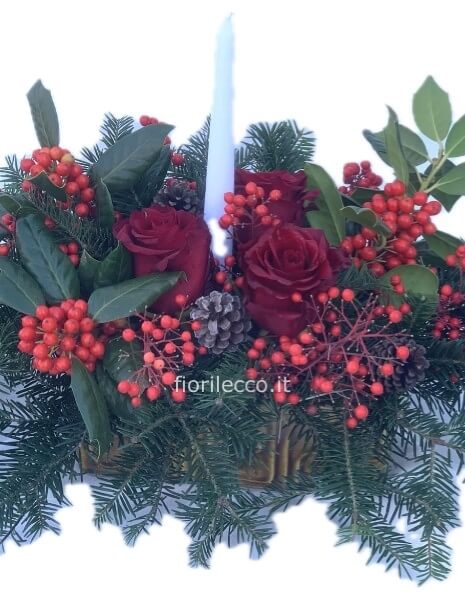 CENTRO TAVOLA NATALIZIO ROSSO